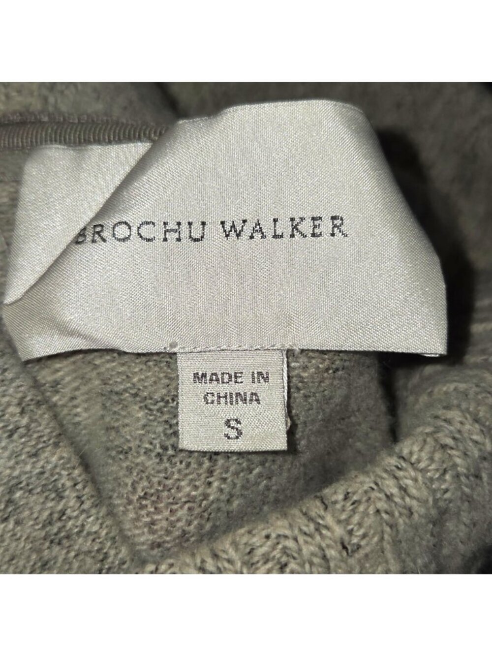 Brochu Walker Carrie Alpaca Turtleneck Sweater S Gray Quiet Luxury Office - Picture 7 of 9